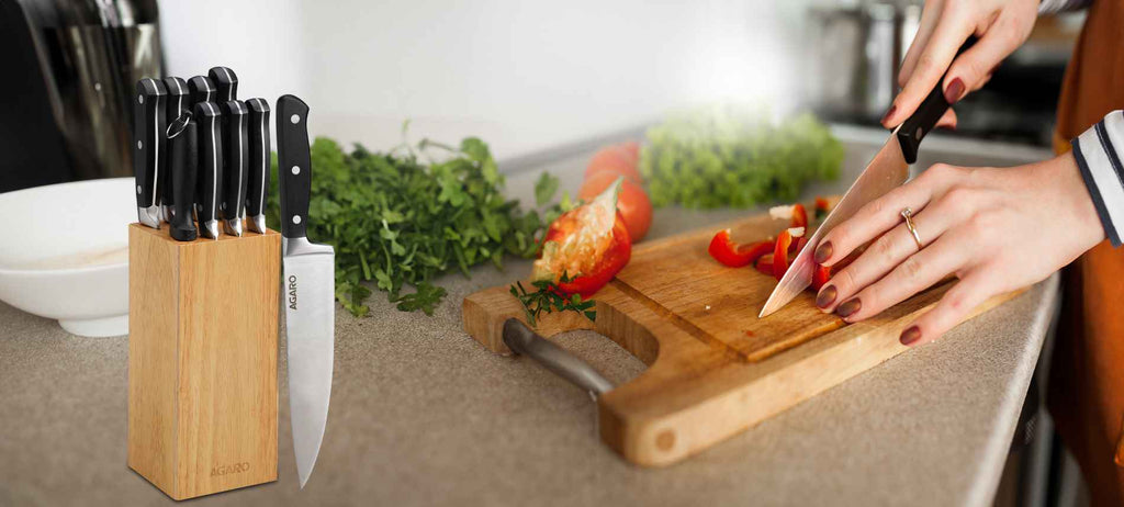 knife set with stand